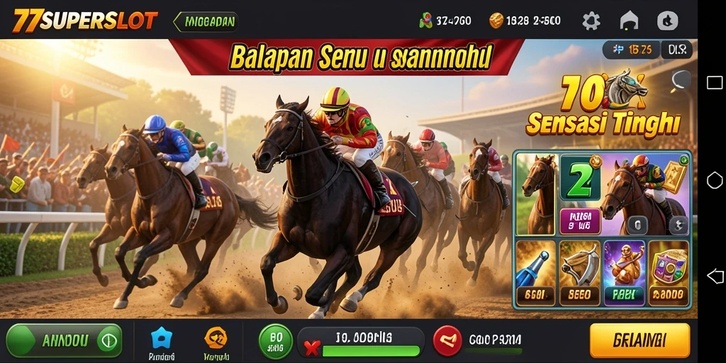 Tampilan menarik dari gameplay balapan 77SUPERSLOT.