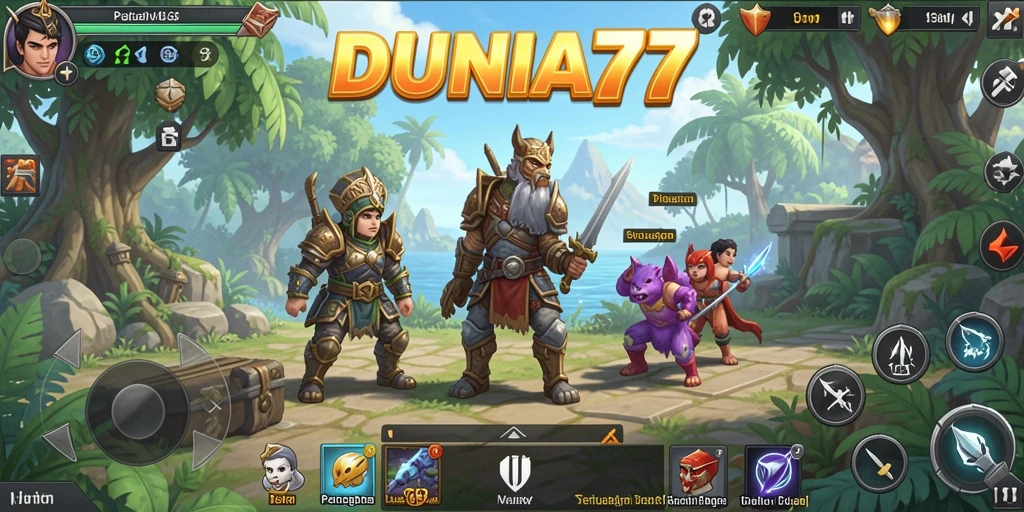 Tampilan gameplay DUNIA77 yang mendebarkan dan penuh strategi.