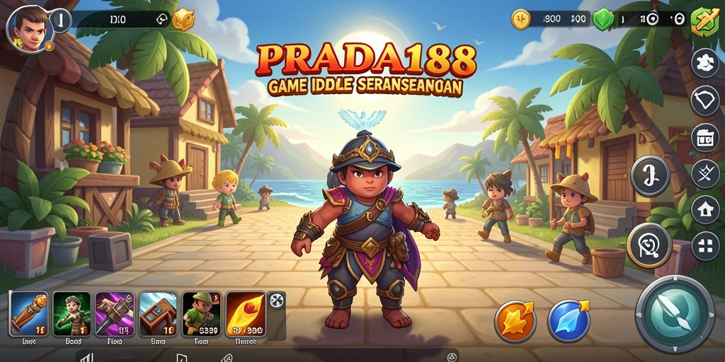Tampilan gameplay PRADA188 dengan karakter dan misi menarik.